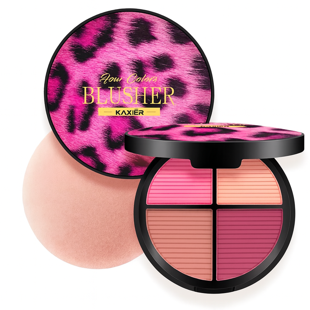 Kaxier New Four Color Blusher dyeing plates for professional pink console Makeup