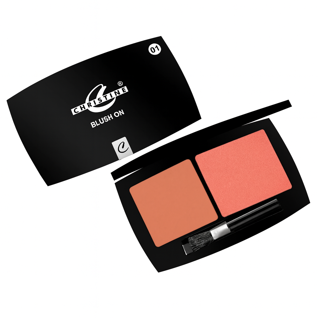 Christine Blush On – Long Lasting Matte & Shimmer Duo Blusher Palette