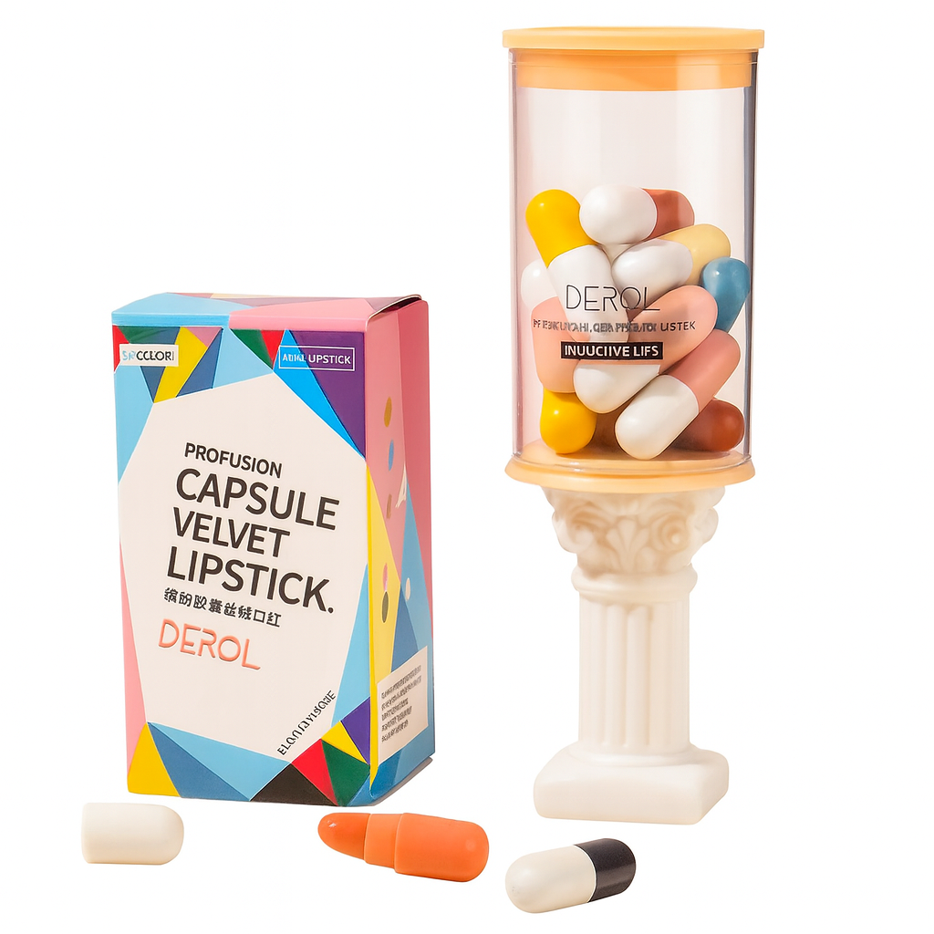 DEROL Capsule Lipstick Set Velvet Matte Mini Lipsticks Long Lasting Waterproof Lip Makeup Kit