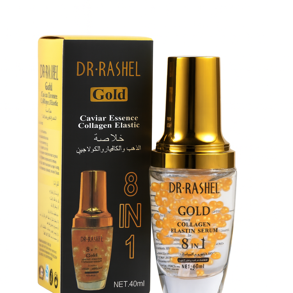 Dr Rashel Gold 8 in 1 Collagen Caviar Essence Elastic Serum – Anti-Aging, Whitening, Firming, Moisturizing Face Serum 40ml