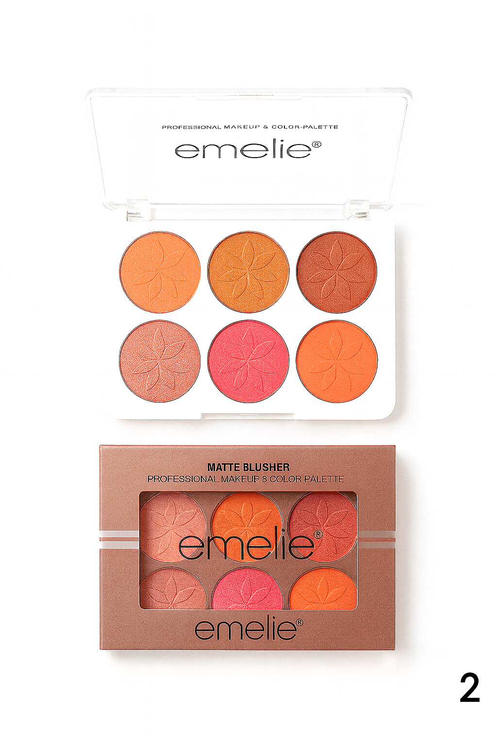 Emelie Matte Blusher 6 Color Palette Professional Long-Lasting Natural Makeup Kit