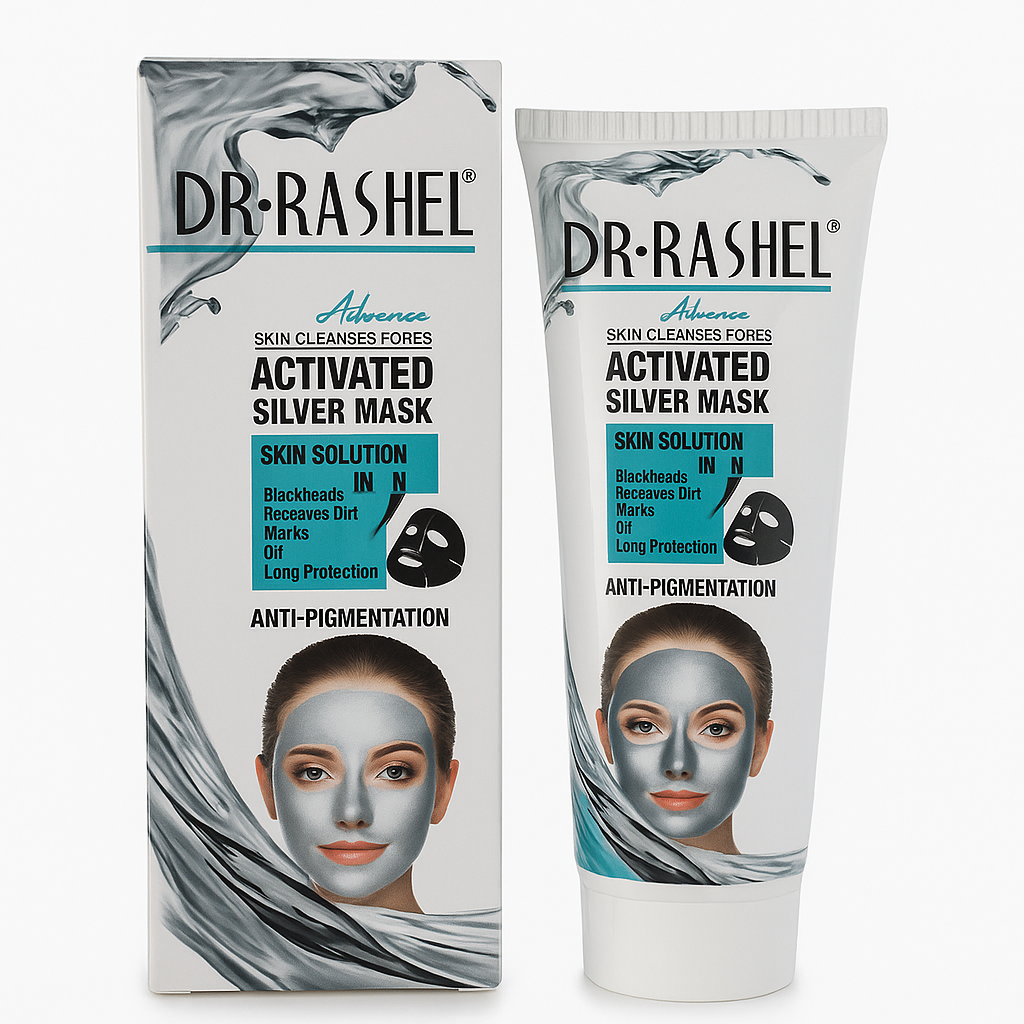 Dr Rashel Activated Silver Mask 7 in 1 | Advanced Peel Off Face Mask for Deep Cleansing, Blackheads, Acne, Oil Control, Anti-Pigmentation & Whitening Glow