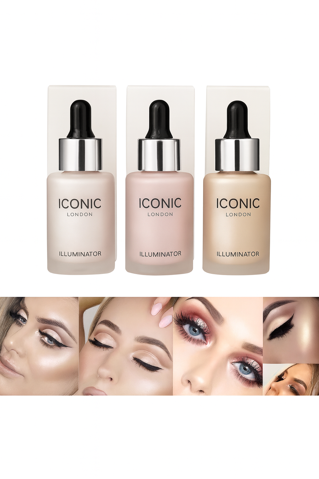 Iconic London Liquid Highlighter Blossom – Glow, Shine, Radiant, Illuminating Makeup Highlighter Drops for Face & Skin Glow