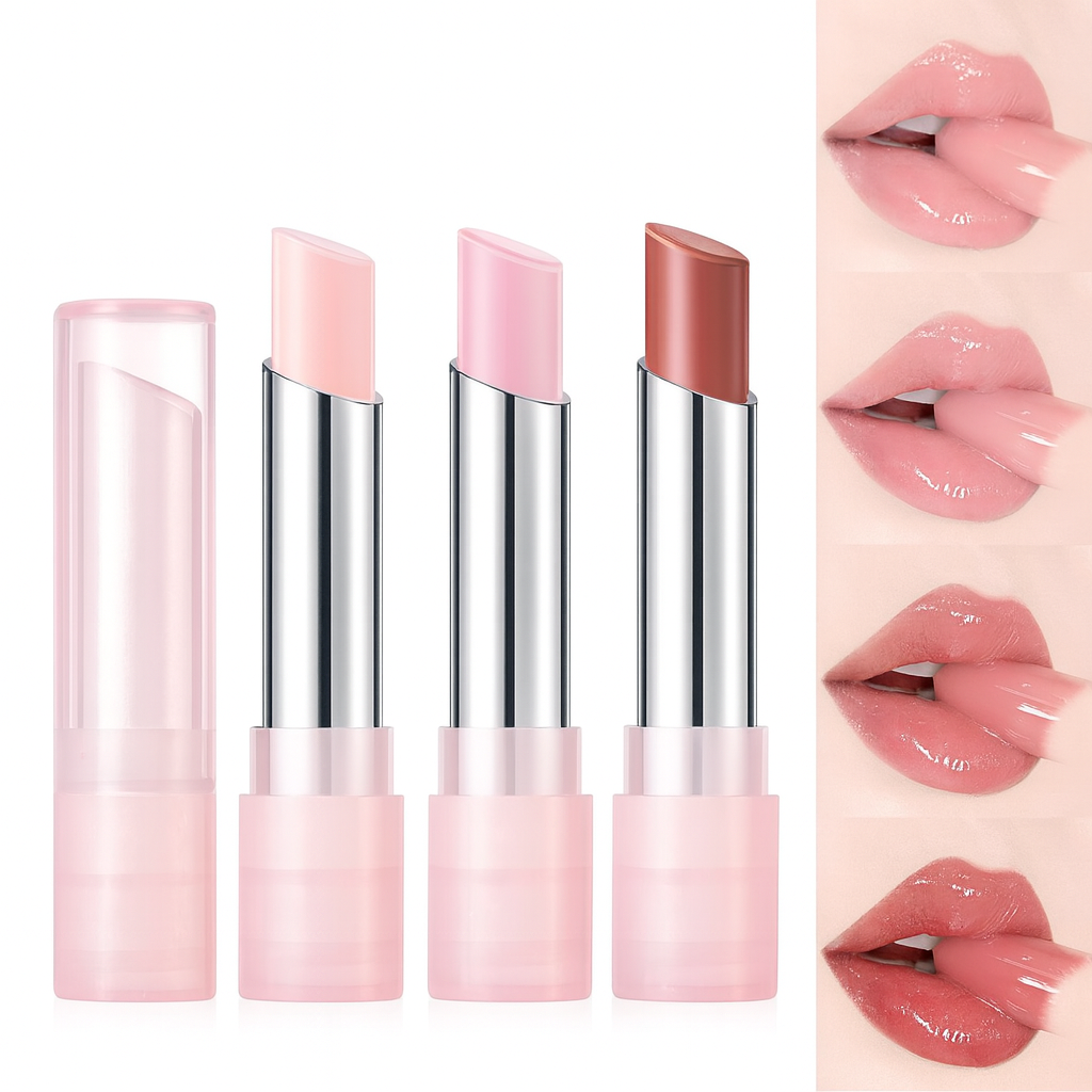 DragonRanee Moisturizing Lip Balm & Gloss Stick – Hydrating Nude Pink Lipstick for Soft, Glossy & Natural Lips | Long-Lasting Shine & Smooth Finish | Best Lip Care Makeup for Women