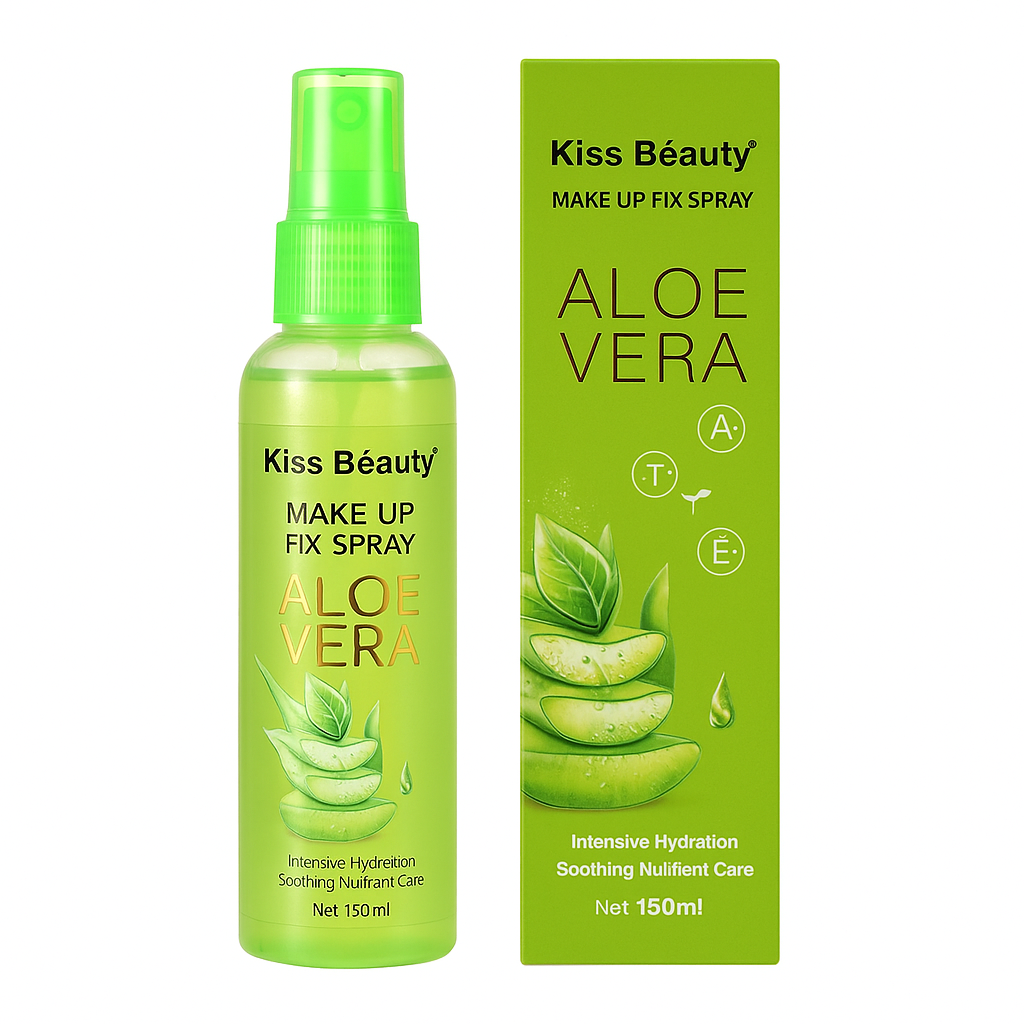 Kiss Beauty Aloe Vera Makeup Fix Spray – Hydrating, Soothing & Long Lasting Setting Mist