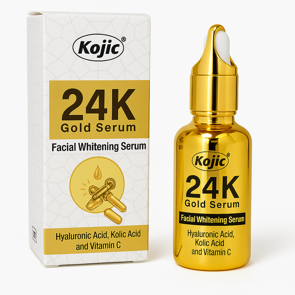 Kojic 24K Gold Serum Facial Whitening Glow Booster Skin Brightening Anti Aging