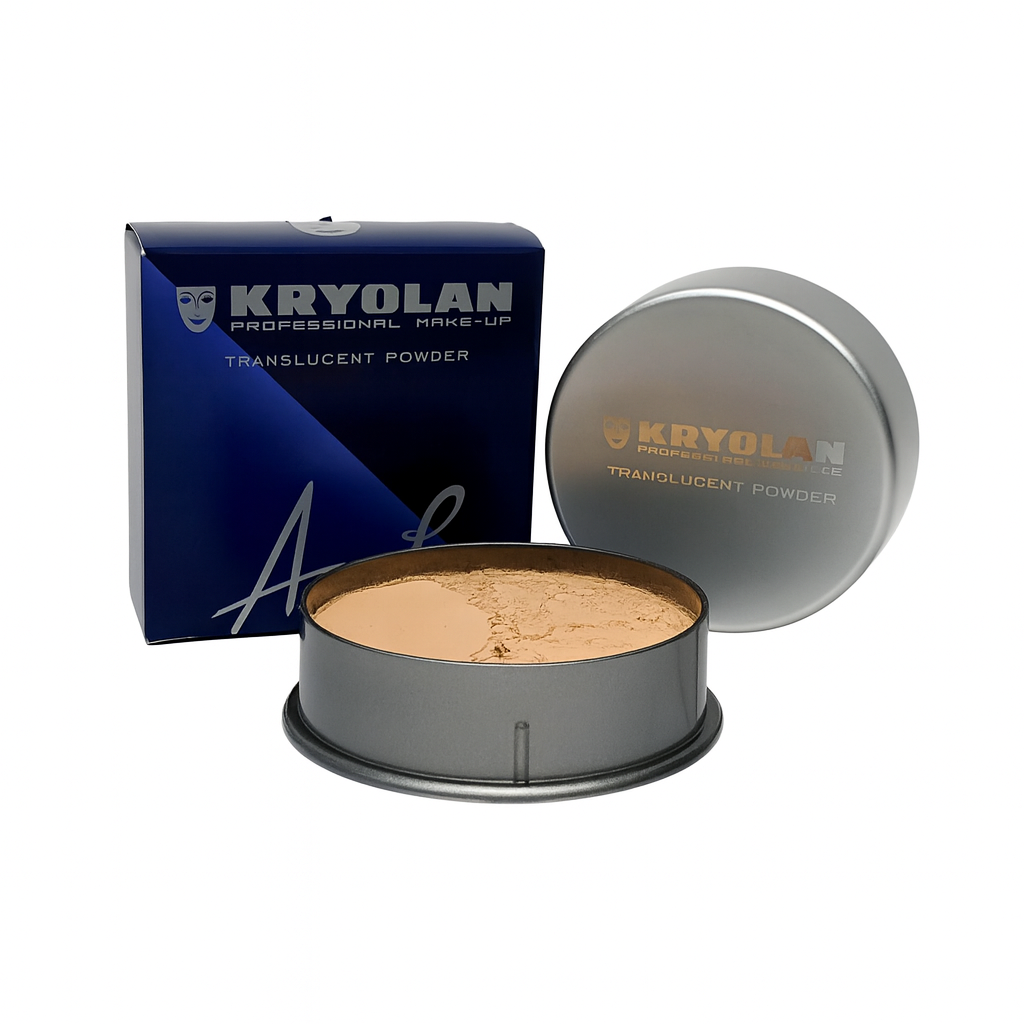 Kryolan Professional Translucent Powder – Long Lasting Oil Control, HD Setting Makeup, Smooth Matte Finish