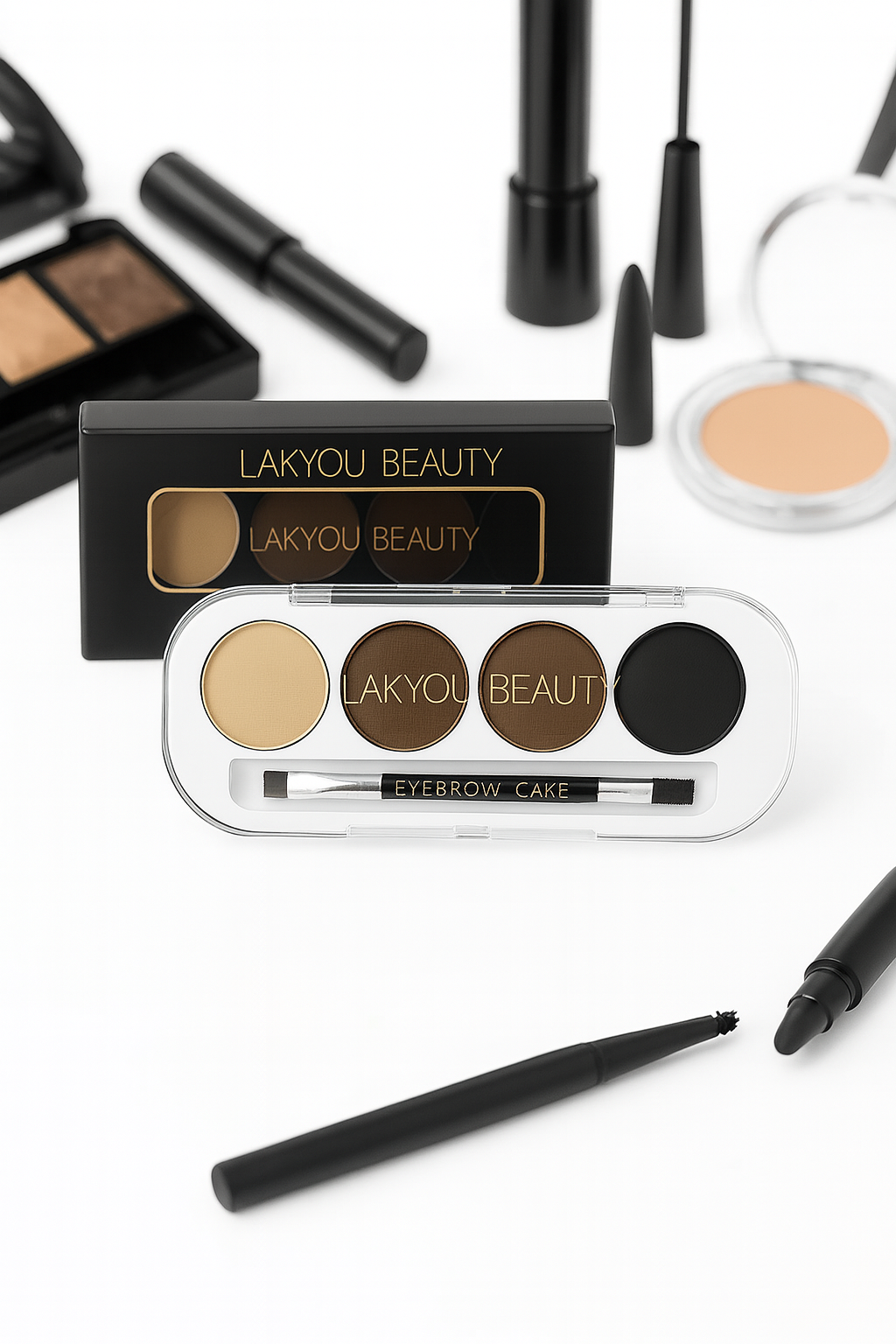 Waterproof Eyebrow Cake Powder Long Lasting Smudge Proof Brow Definer and Filler Professional Dual Shade Kit for Natural and Bold Eyebrows