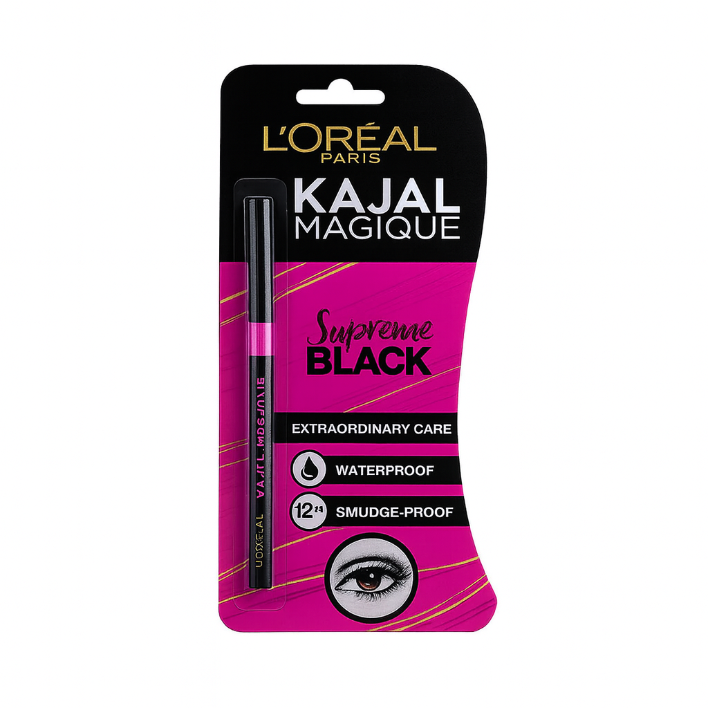 L'Oréal Kajal Magique Supreme Black Intense Smudge Proof 24H Long Lasting Waterproof Eye Kajal
