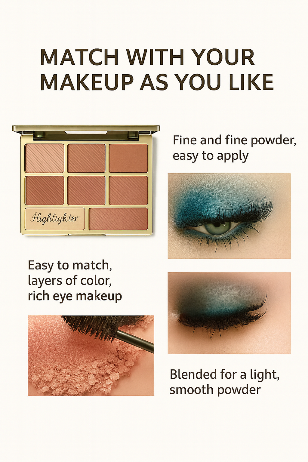 Miss Rose Blush and Bronzer Palette 6 Blush Shades 2 Bronzers Long Lasting Highly Pigmented Makeup