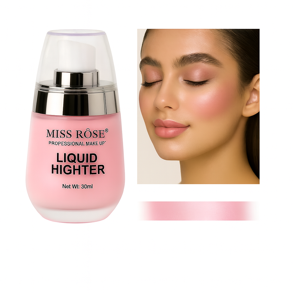 MISS ROSE Liquid Face Highlighter Long Lasting Glow Waterproof Shimmer Illuminator