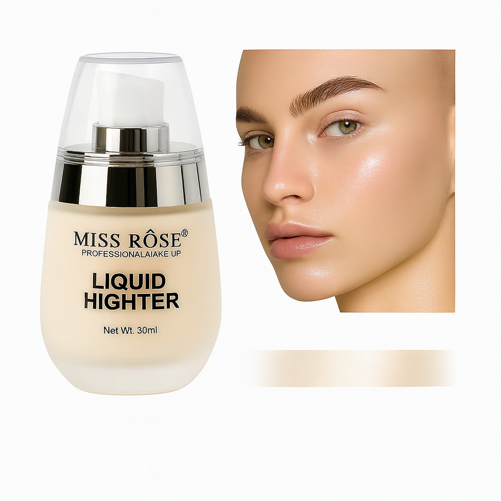 MISS ROSE Liquid Face Highlighter Long Lasting Glow Waterproof Shimmer Illuminator