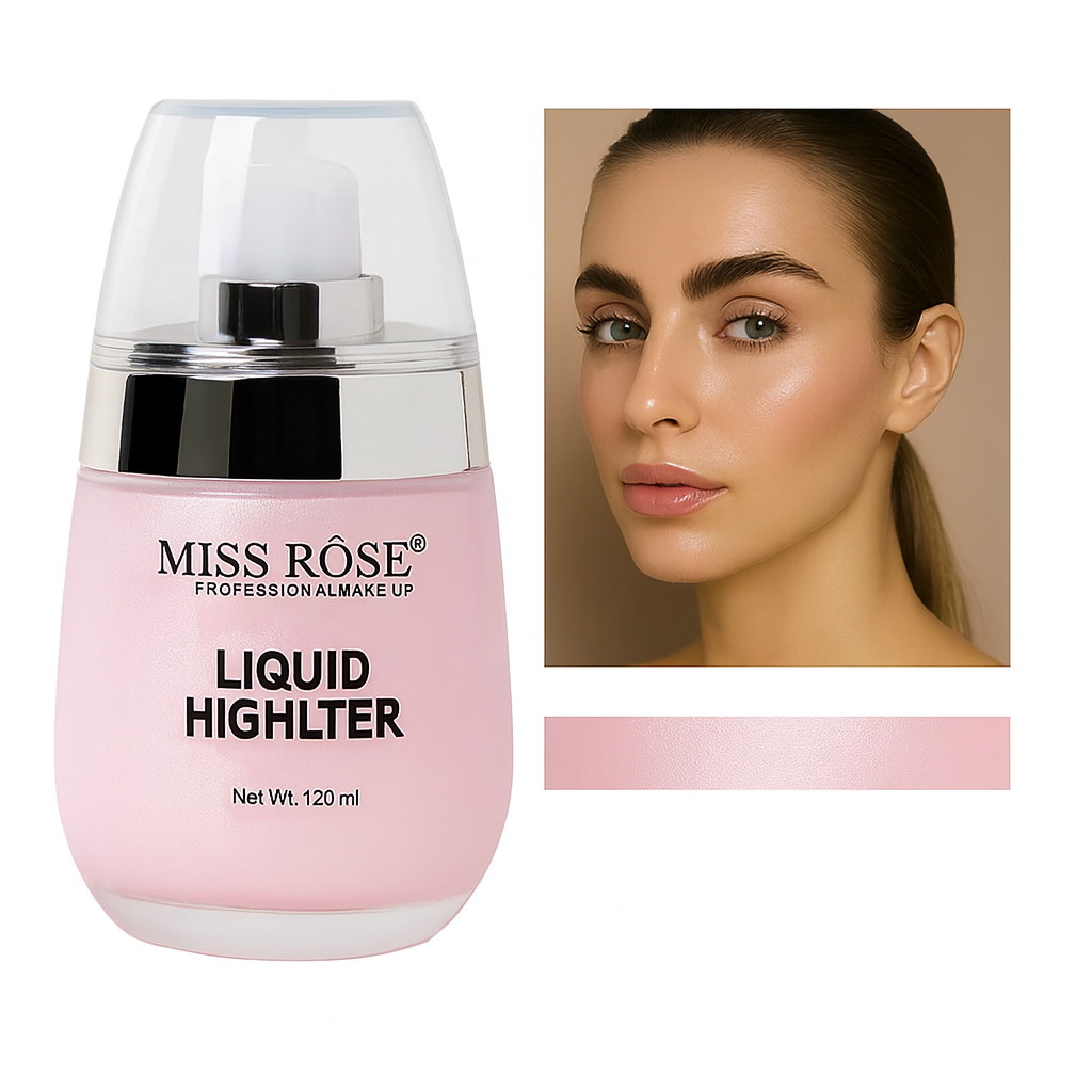 MISS ROSE Liquid Face Highlighter Long Lasting Glow Waterproof Shimmer Illuminator