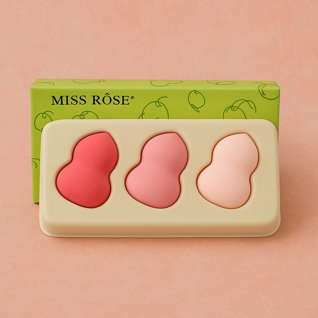 Miss Rose Makeup Puff Set Beauty Blender Soft Reusable Professional Sponge for Liquid Cream Powder