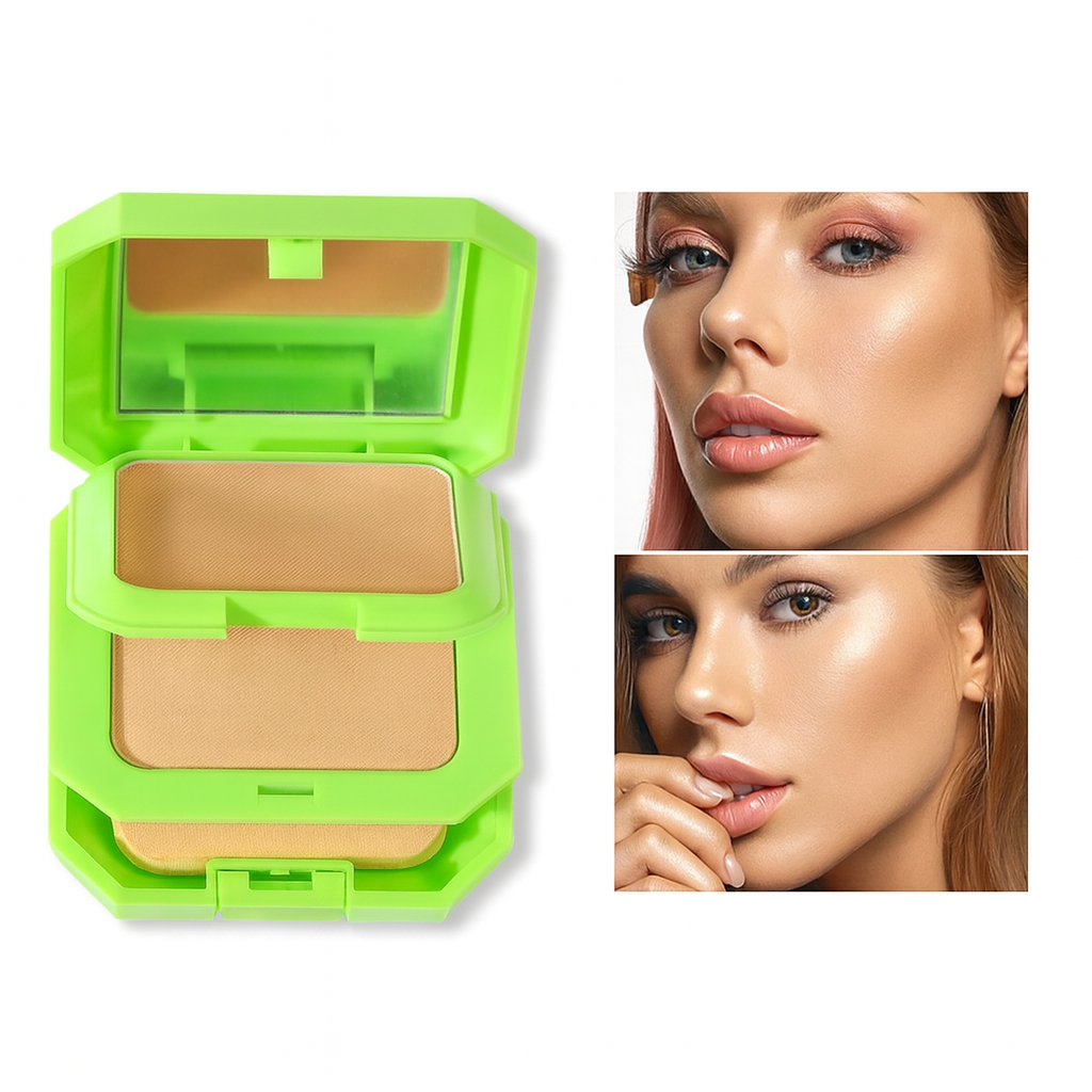 MISS RÔSE® 2-in-1 Compact Powder | Oil Control Long Lasting Face Makeup | Dual Layer Powder Cake with Puff & Mirror