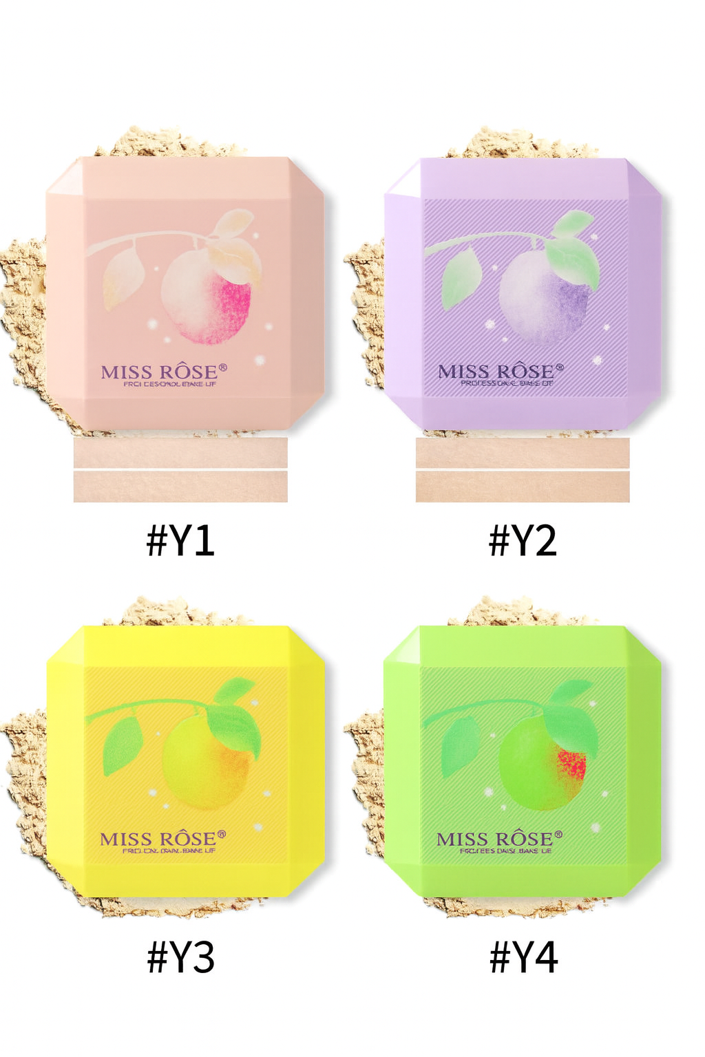 MISS RÔSE® 2-in-1 Compact Powder | Oil Control Long Lasting Face Makeup | Dual Layer Powder Cake with Puff & Mirror