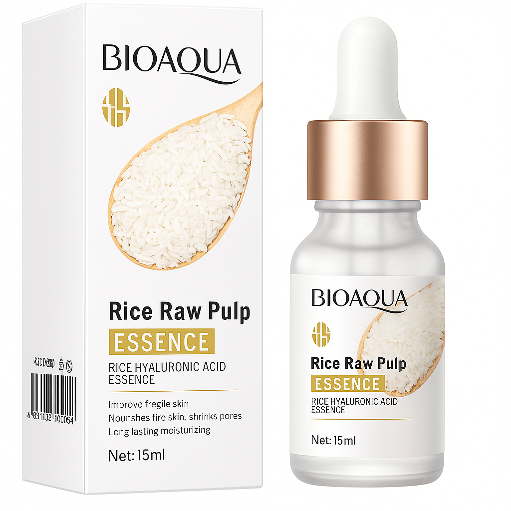 BIOAQUA Rice Raw Pulp Essence Serum | Whitening, Hydrating, Moisturizing, Pore Tightening, Anti-Wrinkle, Skin Brightening Face Serum