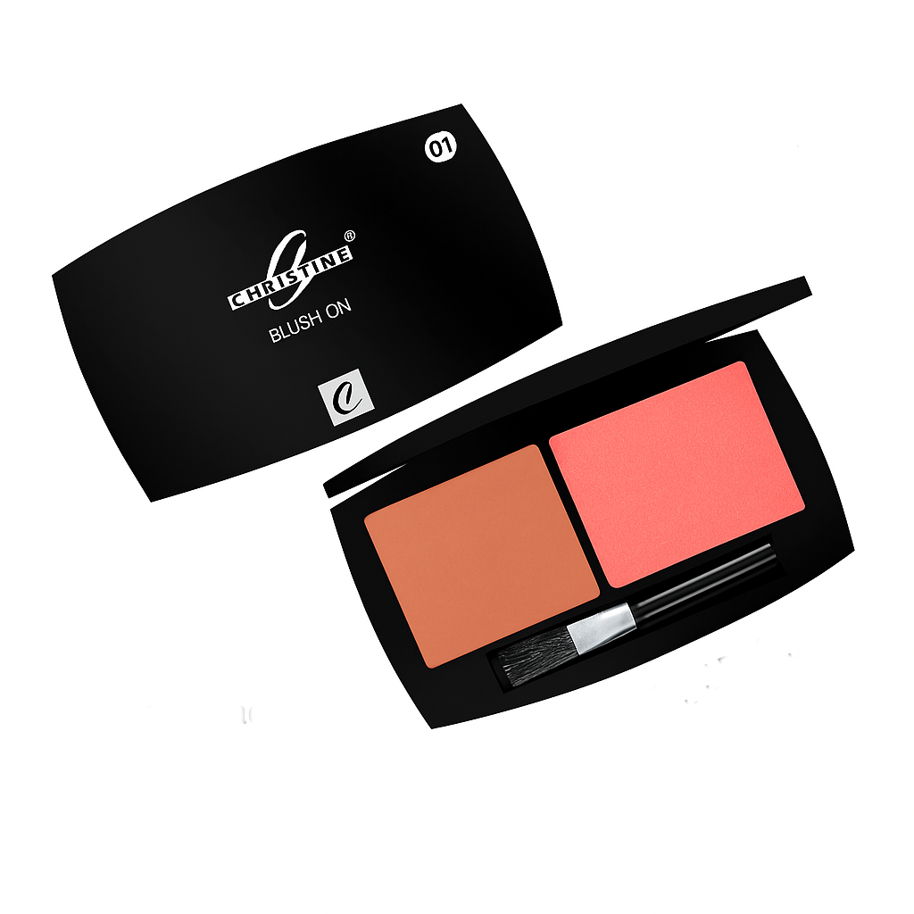 Christine Blush On – Long Lasting Matte & Shimmer Duo Blusher Palette