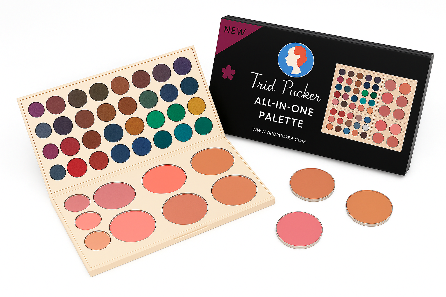 TV Parlor™ Eyebrow & Blush Palette – 2-in-1 Waterproof, Pigmented & Long-Lasting Makeup Kit