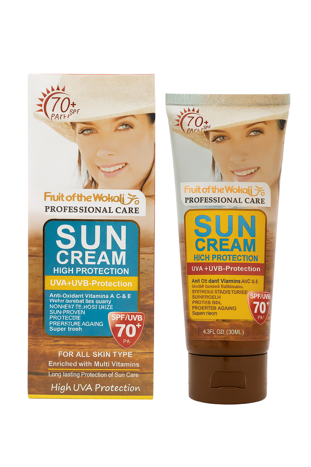 Fruit of the Wokali Sun Cream SPF 70+ PA+++ | High Protection Sunscreen UVA + UVB Blocker | Whitening, Anti-Aging, Moisturizing Sunblock for All Skin Types